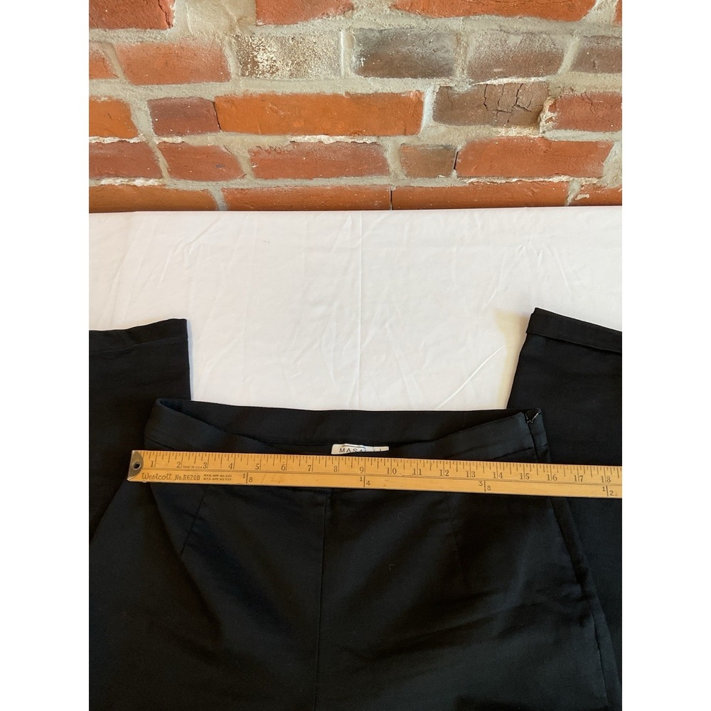 Masai Black Dress Casual Pants Womens Size L Zipper Dow Stretchy Waist - Picture 8 of 11